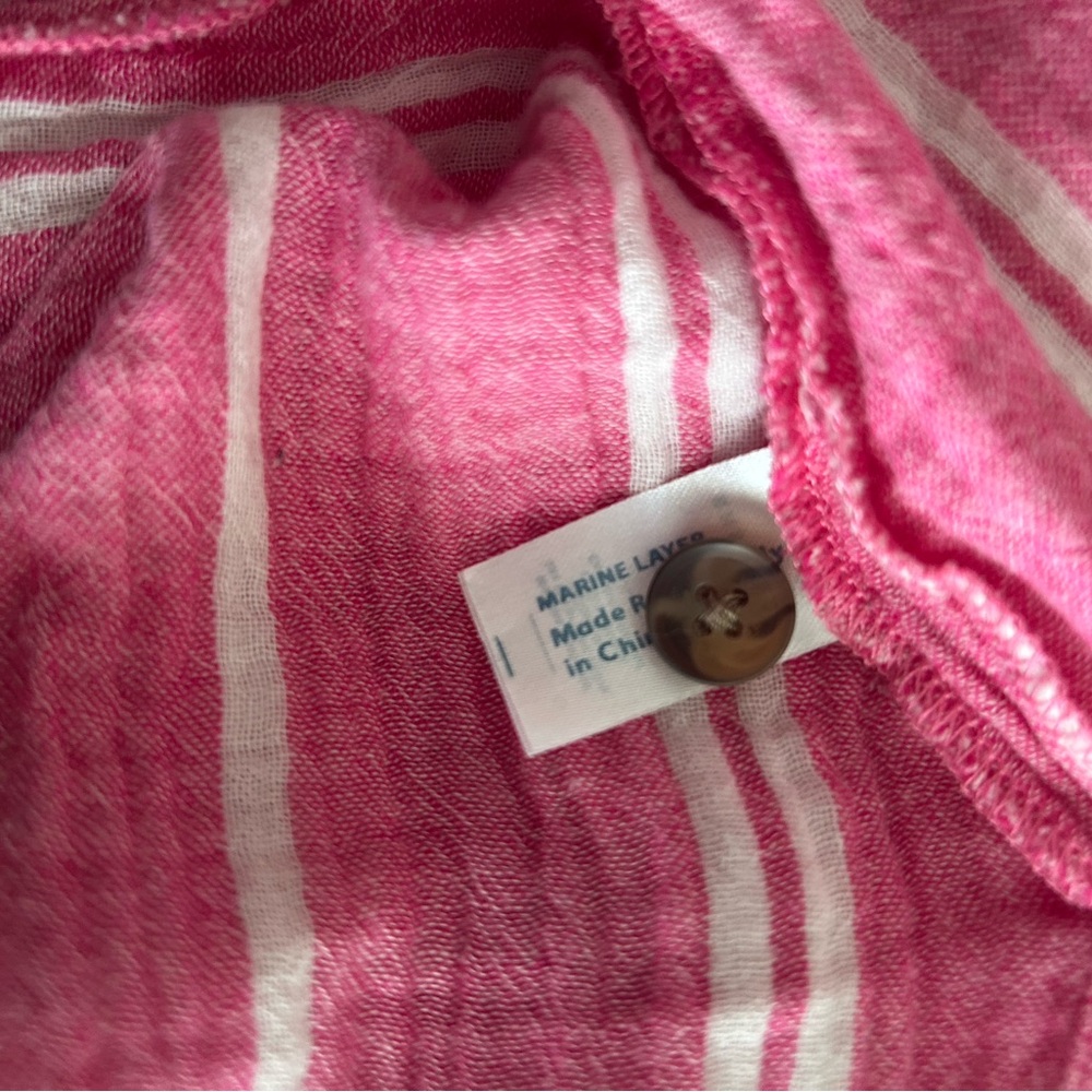 Marine Layer Pink and White Striped Button-Front Maxi Dress - Picture 10 of 10